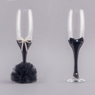Set pahare nunta negru