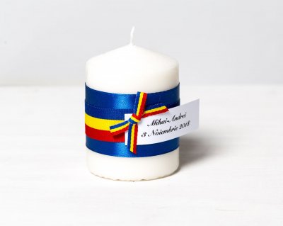Marturii lumanari nunta steag tricolor