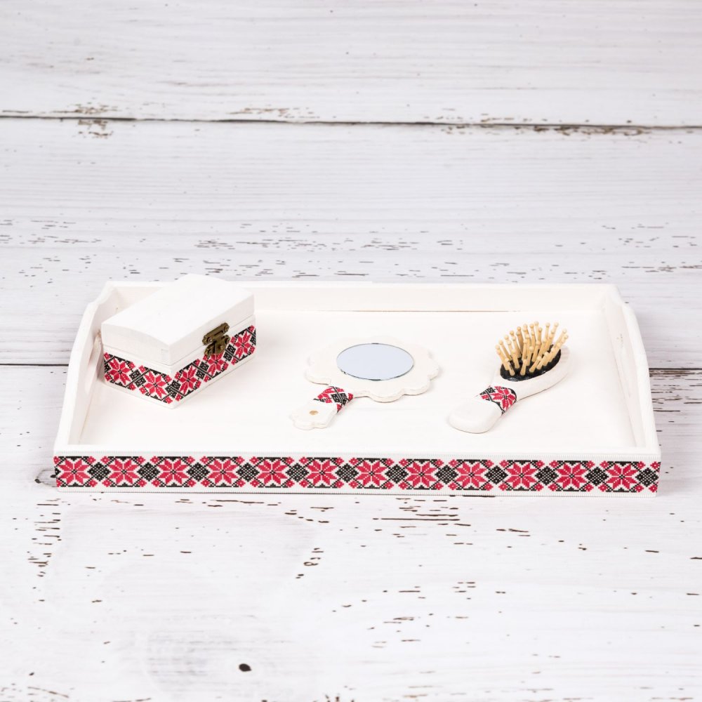 Set tavita mot/turta cu decor traditional fete