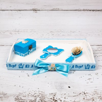 Set tavita mot/turta BOY bleu