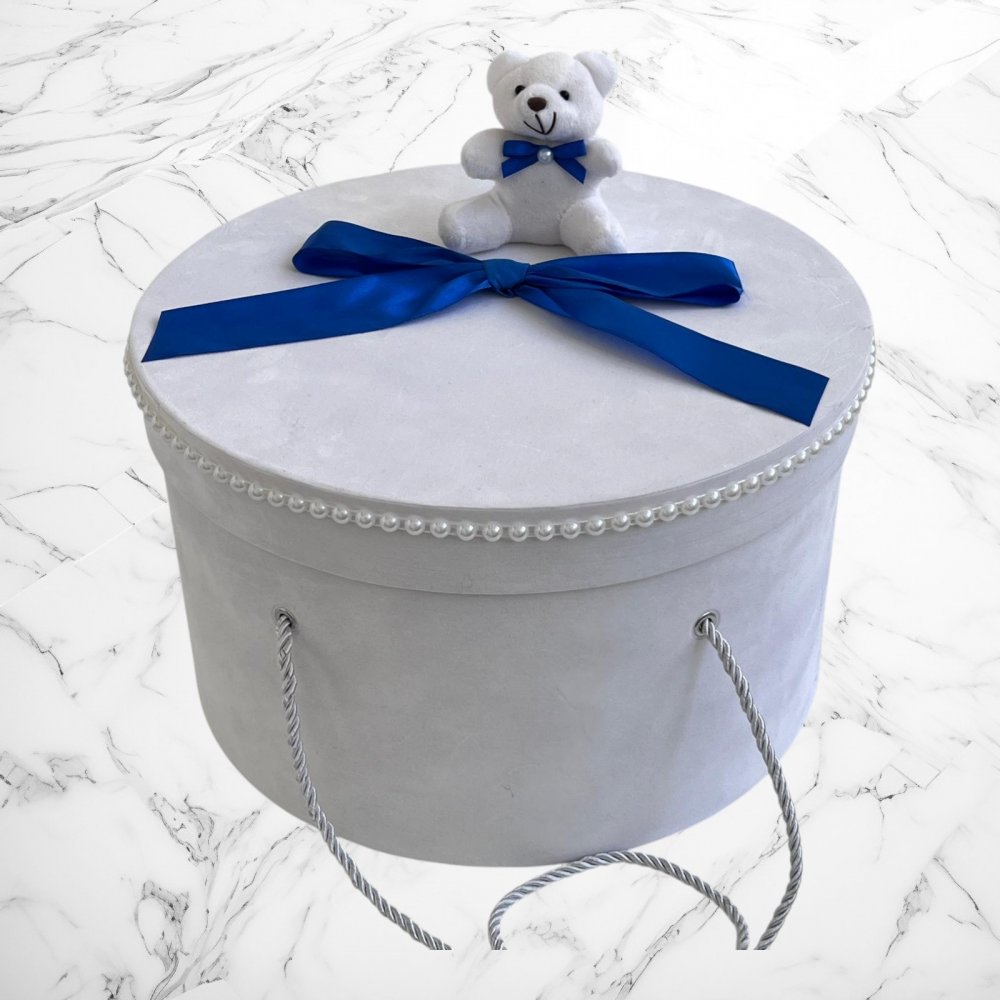 Cutie trusou botez ursulet si fundita albastra
