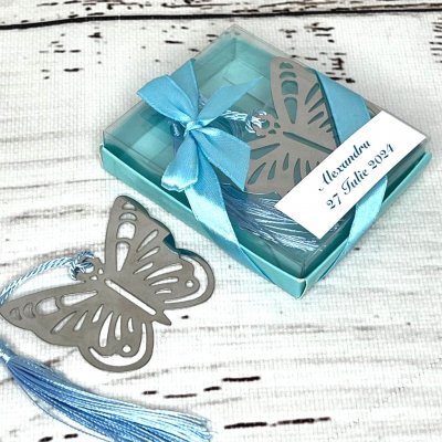 Marturii de botez semn de carte fluture bleu