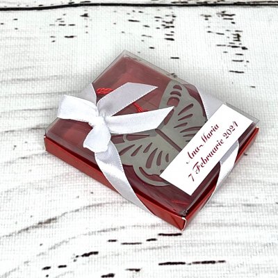 Marturii de botez  semn de carte fluture grena