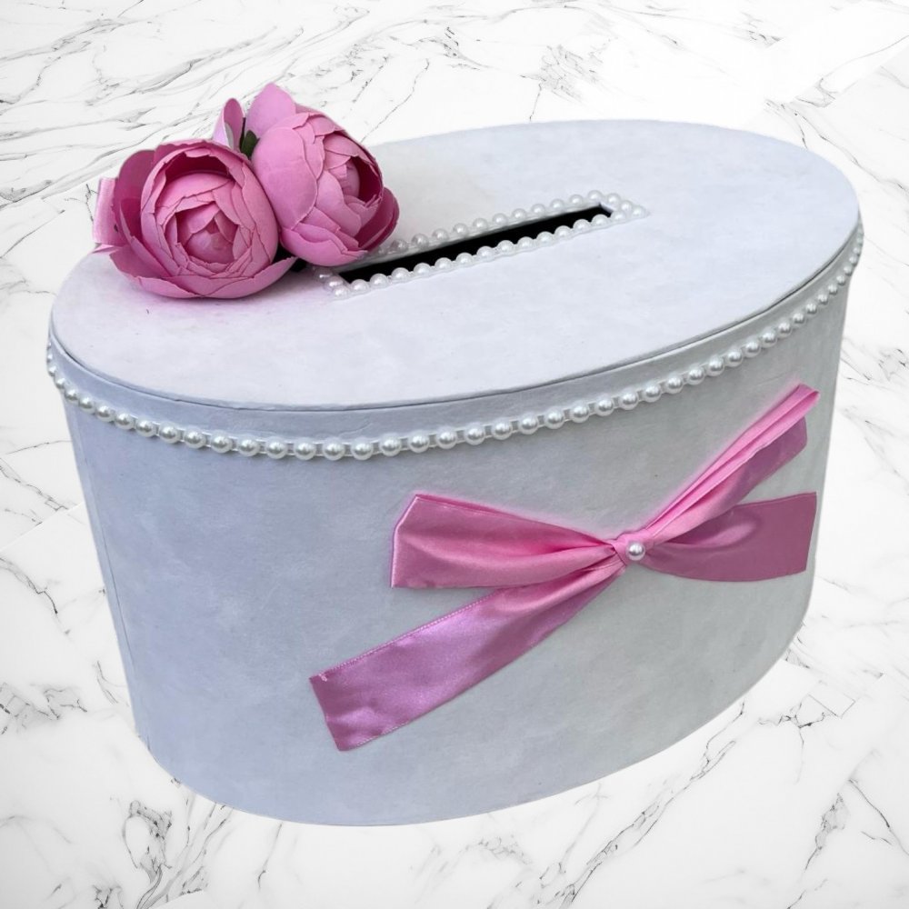 Cufar bani botez bujori cu decor roz