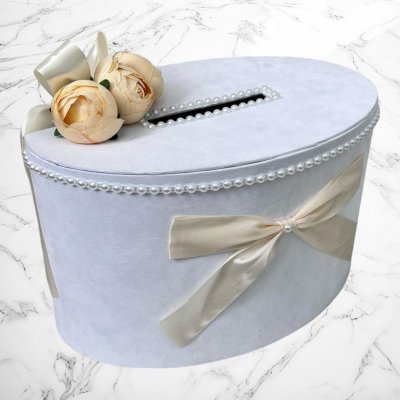 Cufar bani nunta bujori cu decor crem