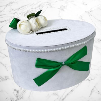 Cufar bani nunta bujori cu decor verde