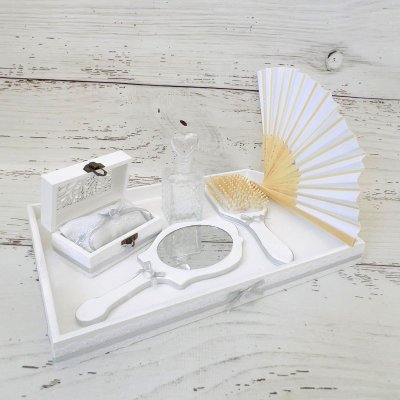 Set gatitul miresei, evantai lemn