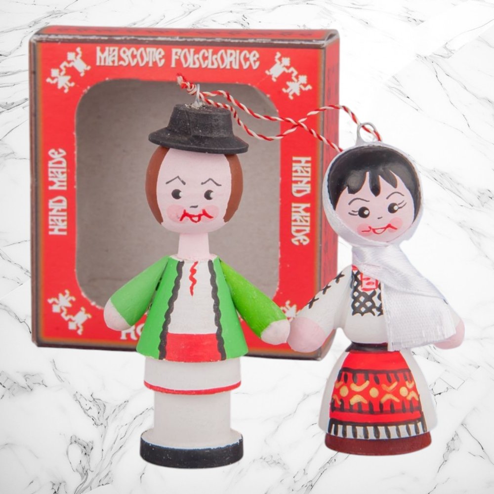 Marturii figurine traditionale din lemn - port popular Valcea