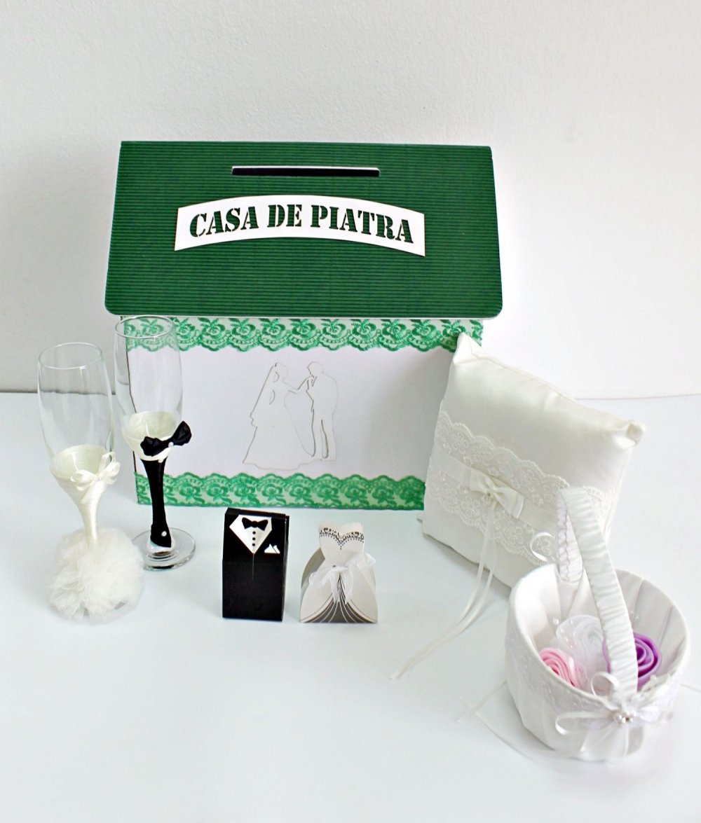 Set accesorii nunta verde