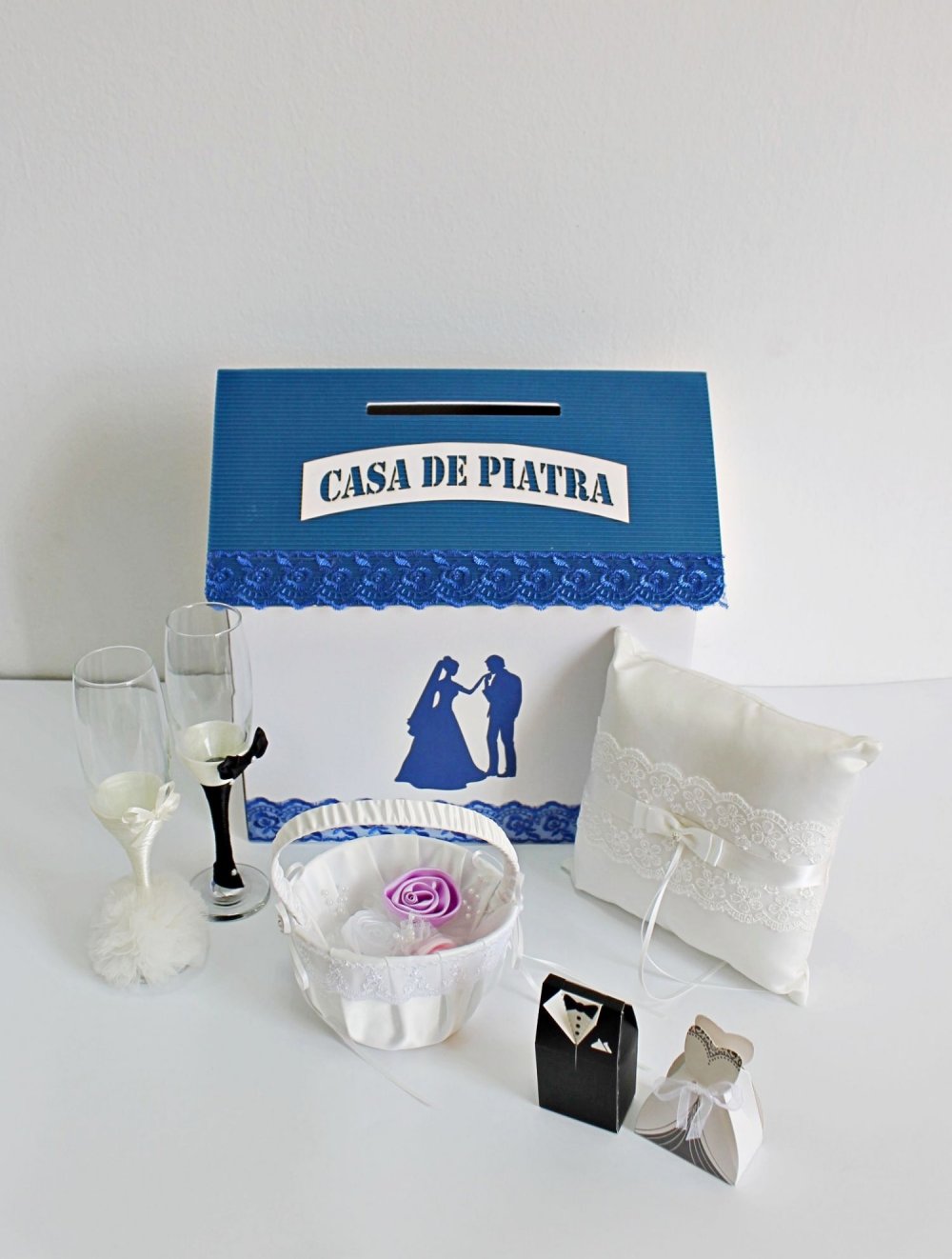 Set accesorii nunta albastru