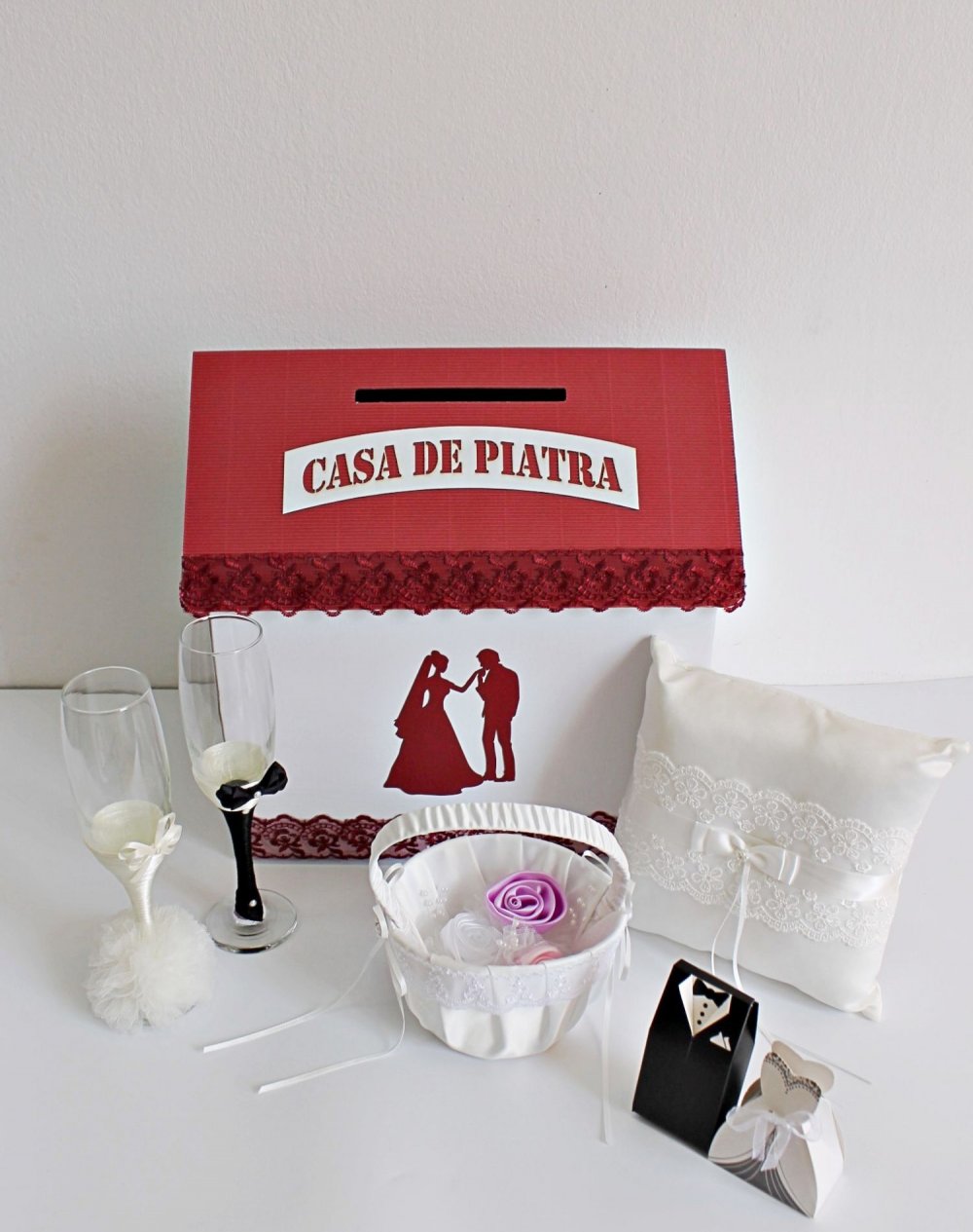 Set de accesorii nunta visiniu