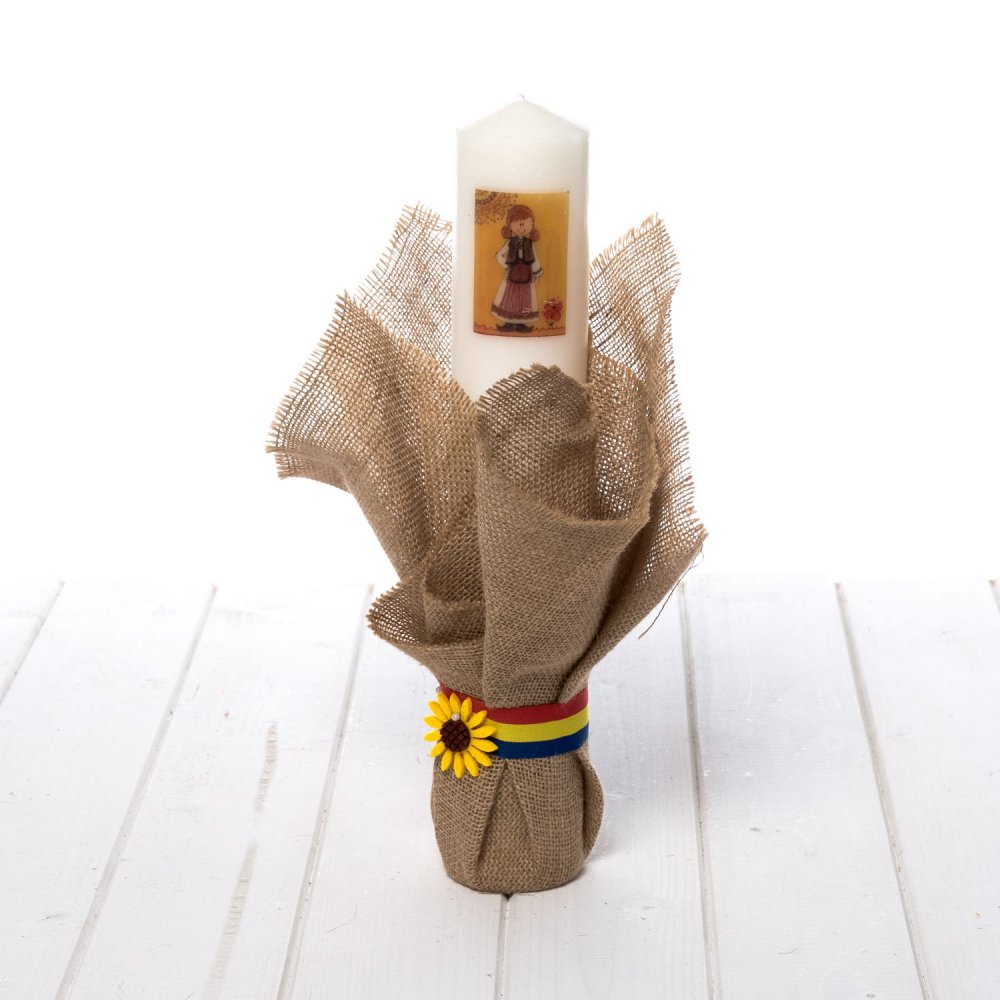 Lumanare botez decor rustic