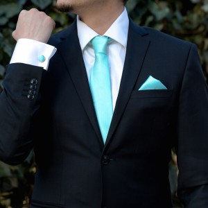 Set bleu cravata, batista si butoni camasa